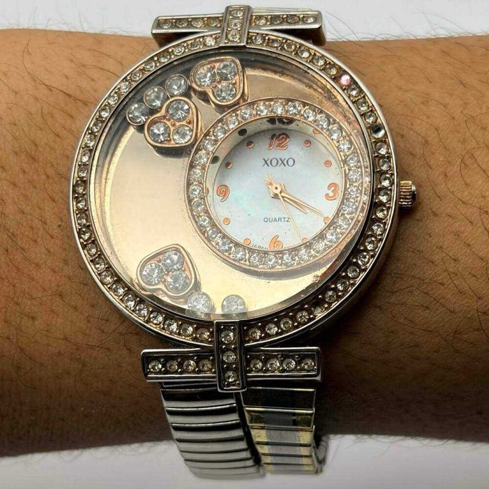 Silver Crystal Charm XOXO Watch